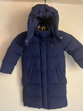 Polo Ralph Lauren RL Navy Momentum Water Resist-Down Coat Jacket Puffer 4/4T